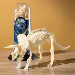 考古恐龙化石玩具益智手工拼装 仿真霸王龙骨头骨骼骨架模型摆件