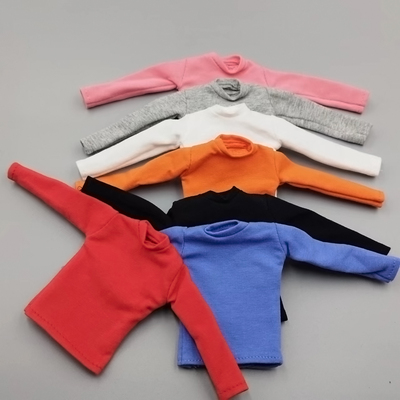 现货1/6兵人偶女款纯棉圆领长袖T恤上衣 适合30CM素体娃娃