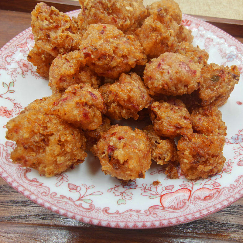 萝卜丸子手工油炸香酥素丸子穿心红萝卜徐州邳州新沂特产1斤包邮