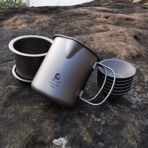 纯钛茶具单层泡茶器户外露营专用钛茶杯