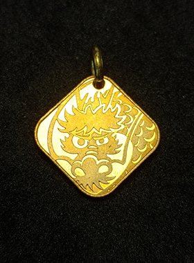 已钻孔 日本2000年生肖龙年纪念铜章 造币局制 纪念币吊坠饰品