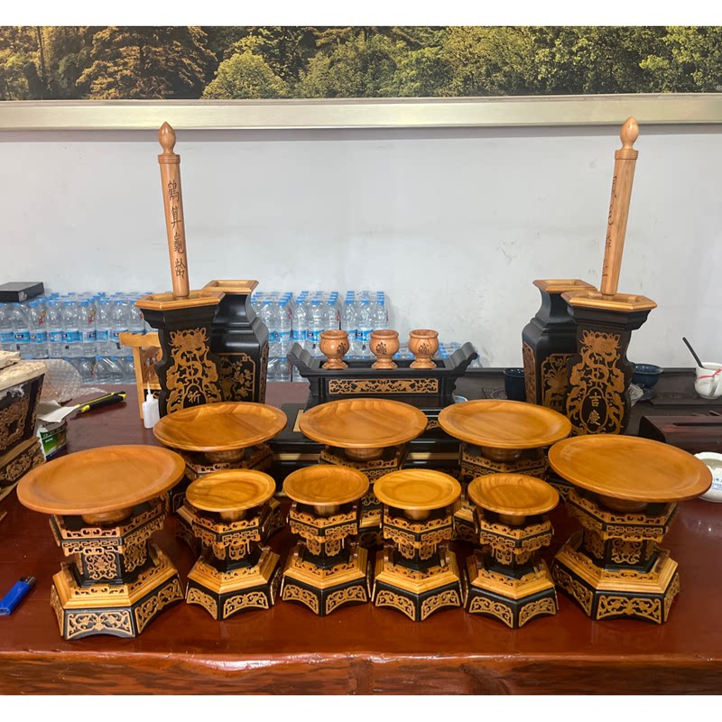 双色宴王套川头组合玄关摆件