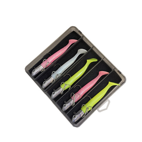 香蕉鱼50克铅头钩小米渔具鱼头铅头钩鱼型香蕉鱼软饵海鲈套装