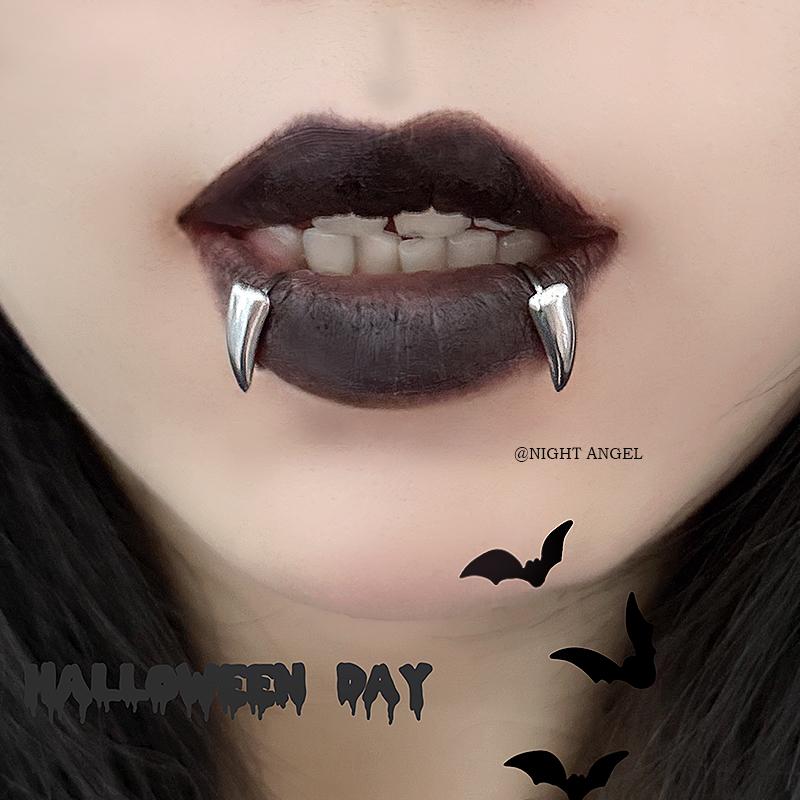 万圣节哥特风吸血鬼獠牙唇夹