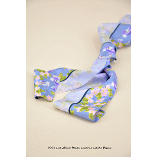 细长型飘带丝巾/领巾/发带/可作腰封 斜纹真丝双层内缝合/窄版