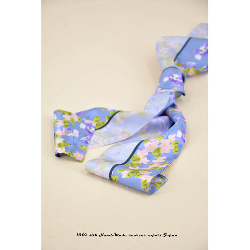 真丝窄版细长型飘带发带腰封丝巾