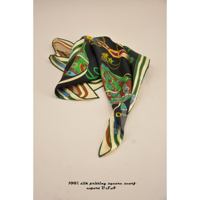 双面印花同花异色小方巾丝巾围巾