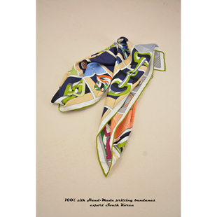 「高阶原创」斜纹真丝手工双面印同花异色女士中型小方巾丝巾围巾