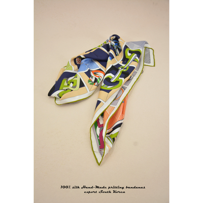 法式经典优雅高级桑蚕丝小方巾