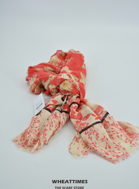 美单／女士印花春秋薄款棉麻系围巾／丝巾／披肩 viscose rayon