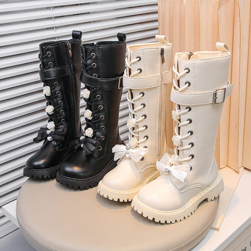 女童长筒靴子2025新款秋冬