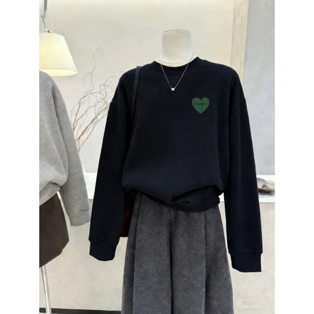 圆领秋冬卫衣女加绒加厚宽松显瘦长袖外套休闲套头外穿百搭上衣服