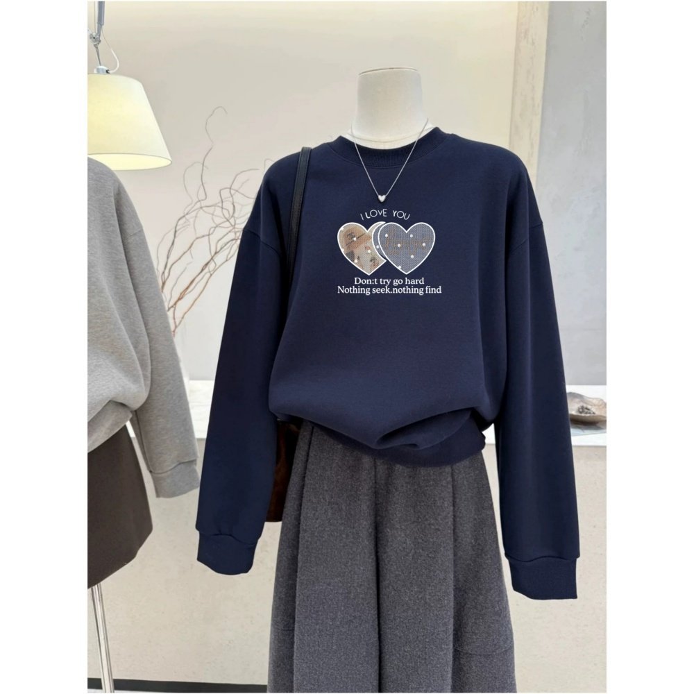 圆领秋冬卫衣女加绒加厚宽松显瘦长袖外套休闲套头外穿百搭上衣服,女装/女士精品,卫衣/绒衫,淘宝优惠券,粉丝福利购,淘宝优惠卷