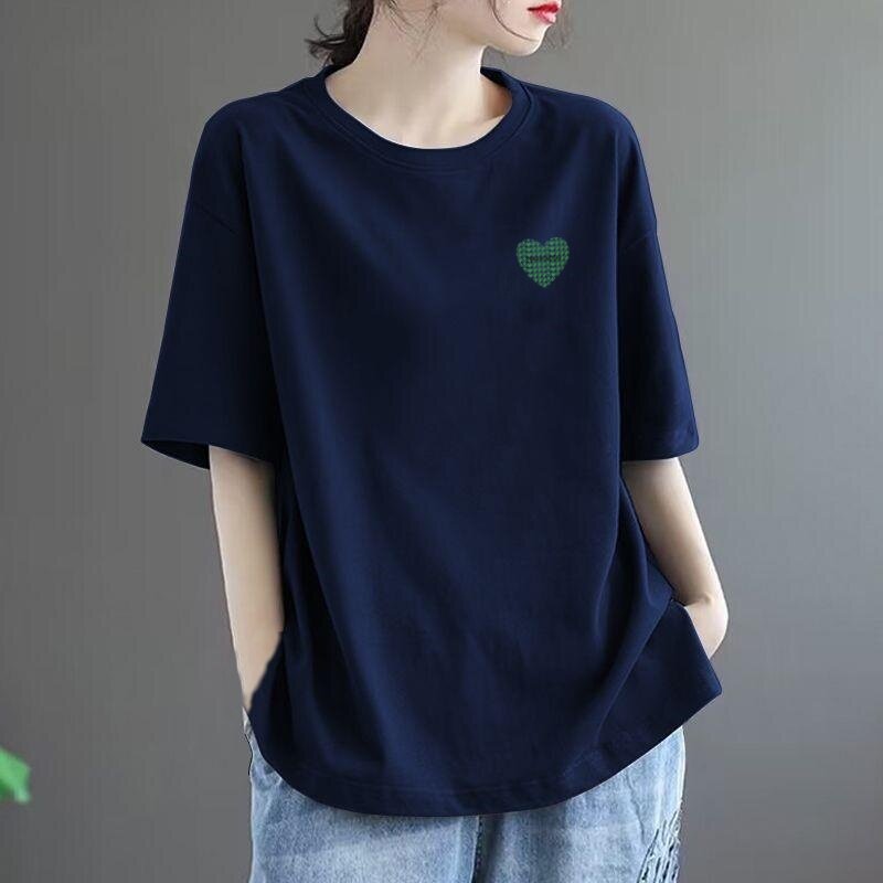 清仓捡漏纯棉短袖t恤女夏2026新款百搭大码宽松短袖妈妈装潮