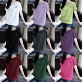 短袖 纯棉宽松半袖 2026夏季 女士韩版 新款 圆领显瘦上衣大码 体恤女装