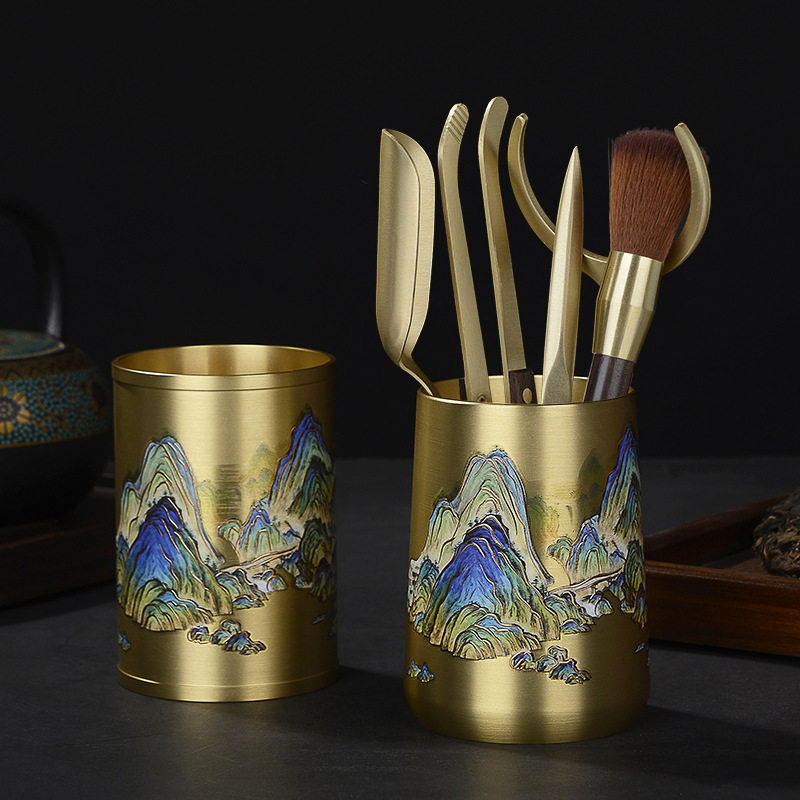 茶道六君子黄铜功夫茶具配件彩绘6君子套装泡茶工具茶刷刀勺茶夹,餐饮具,整套茶具,淘宝优惠券,粉丝福利购,淘宝优惠卷