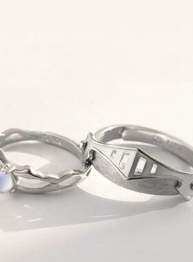 公主骑士情侣对戒中国风化牙同款时尚潮流学生配饰礼物现货不掉色