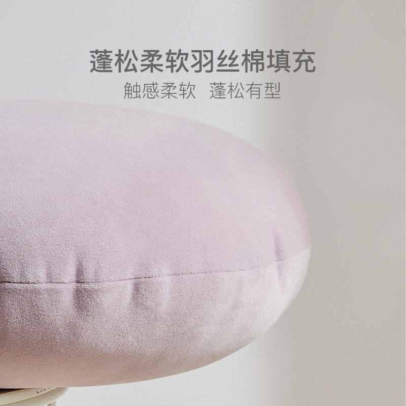 简约时尚抱枕圆形靠枕礼品家办公室腰靠空气柔软坐垫午休50*50cm