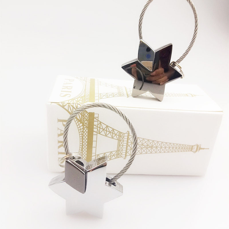 简约情侣金属钥匙扣创意一对可爱星星钥匙圈包包挂件精美时尚礼品