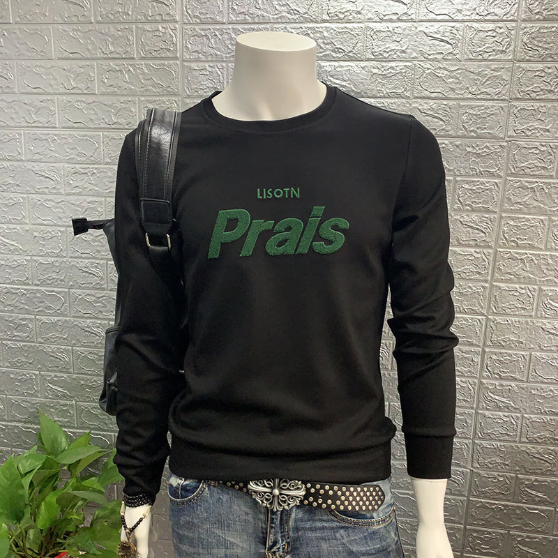 休闲卫衣男T恤秋冬百搭青年潮流打底衫宽松长袖上衣时尚外套圆领