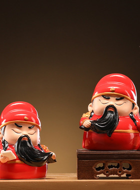 创意关公关羽陶瓷摆件家居关二爷武财神招财客厅玄关装饰桌面摆设