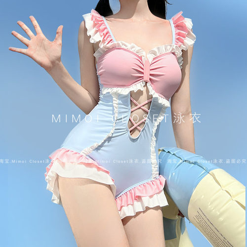 MimoiCloset多巴胺少女泳衣女