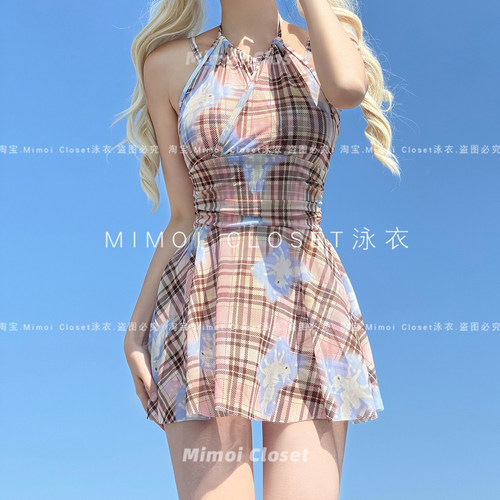MimoiCloset【鹿屿】裙式泳衣女