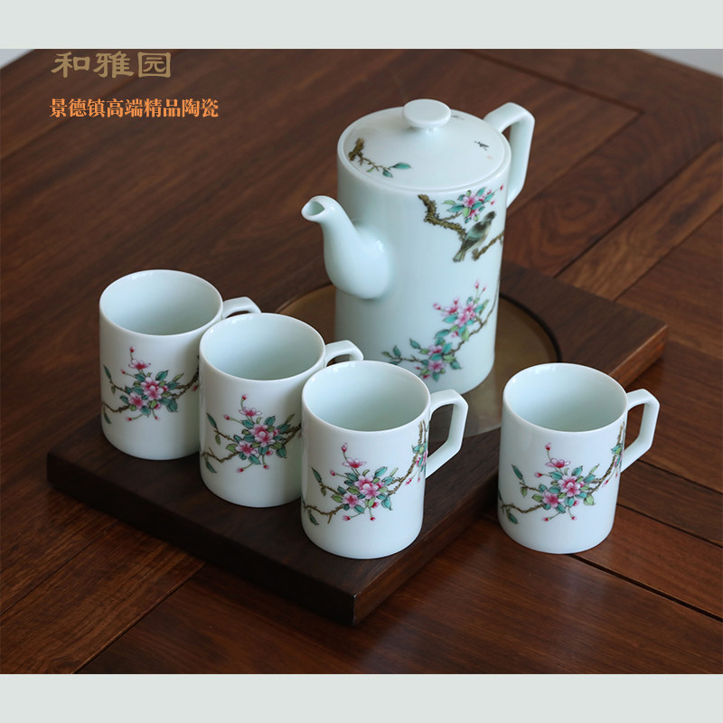 景德镇陶瓷整套茶具高端5头手绘