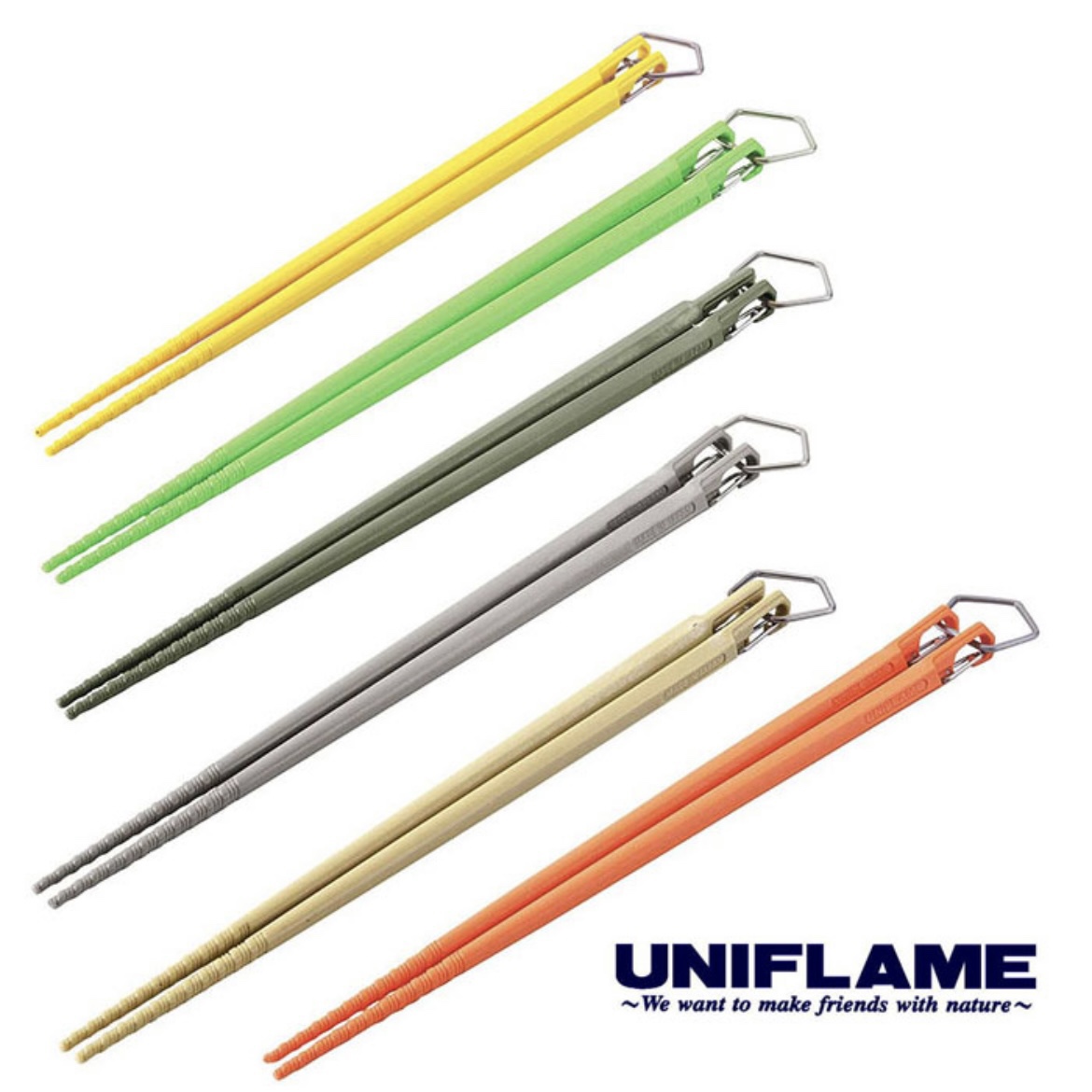 日本制 UNIFLAME 户外加强防滑 树脂筷子 -20~160度耐高温 666463