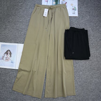 外贸原单 阔腿裤夏季宽松直筒裤高腰长裤百搭显瘦女式裤子