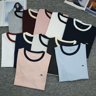 打底衫 T恤圆领春夏季 上衣休闲通勤百搭91.5%棉 短袖 女式