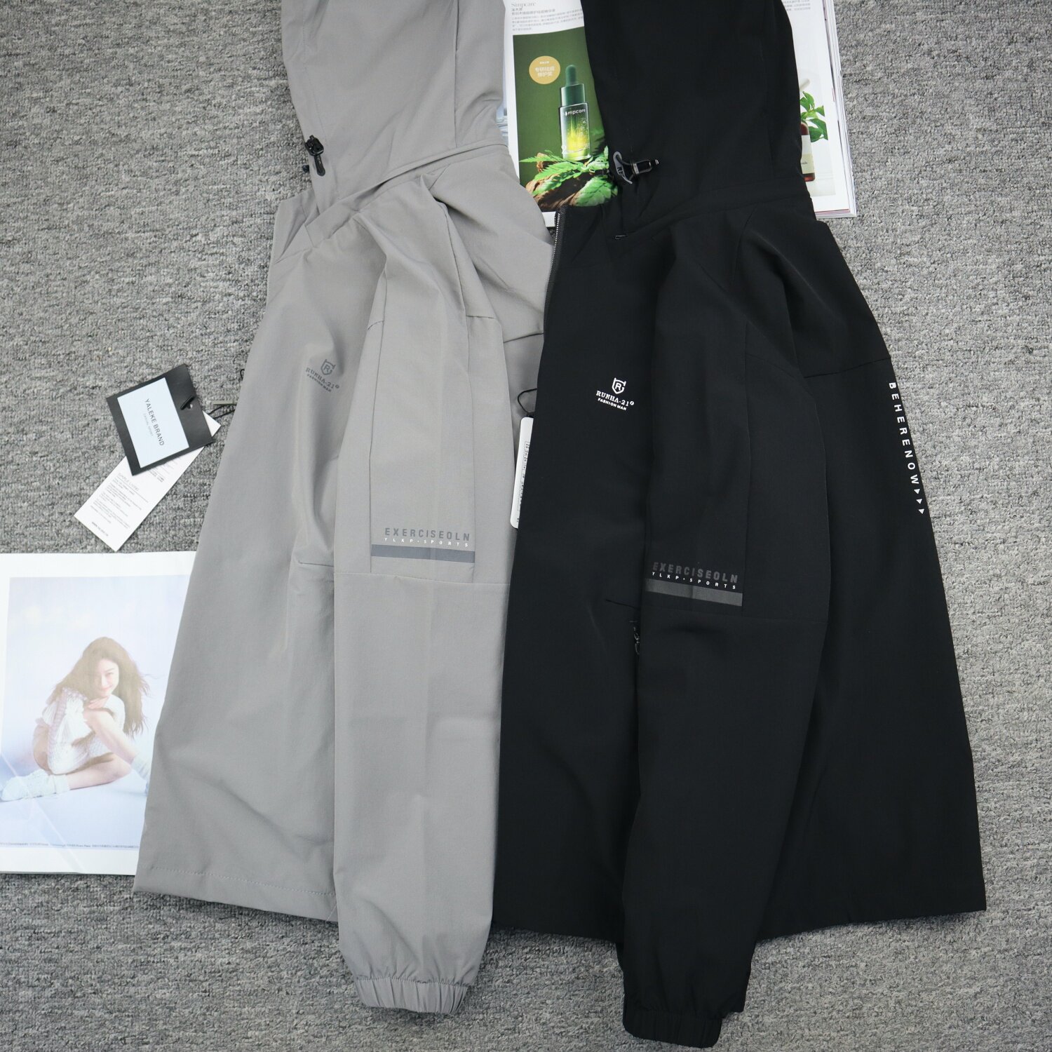 春夏外套防风衣冲锋衣外套女式男式中性上衣宽松连帽运动休闲外套