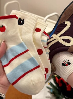 白色袜子女夏季薄款纯棉短筒女士运动风韩国低帮吸汗透气少女短袜