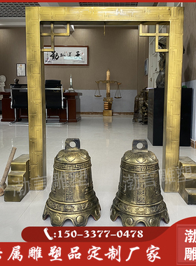 警钟长鸣渤言雕塑铸铜观赏