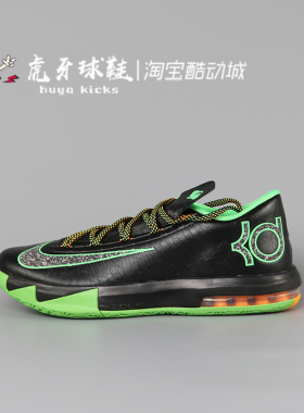 虎牙球鞋 Nike Zoom KD6 杜兰特6代 黑绿男子低帮实战 IH3582-001