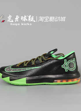 虎牙球鞋 Nike Zoom KD6 杜兰特6代 黑绿男子低帮实战 IH3582-001