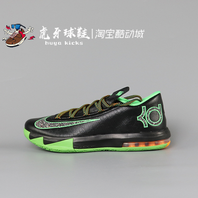 虎牙球鞋 Nike Zoom KD6 杜兰特6代 黑绿男子低帮实战 IH3582-001