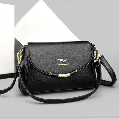 玫瑰袋鼠女包真皮单肩斜挎包2026新款洋气中年妈妈婆婆包软小包包