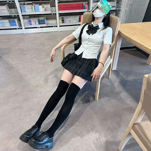 显瘦显高天鹅绒过膝袜子小腿袜子