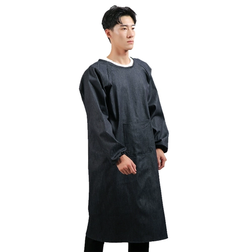 Износостойкий джинсовый лонгслив, фартук для работы, юбка, увеличенная толщина, с печатью вашего логотипа