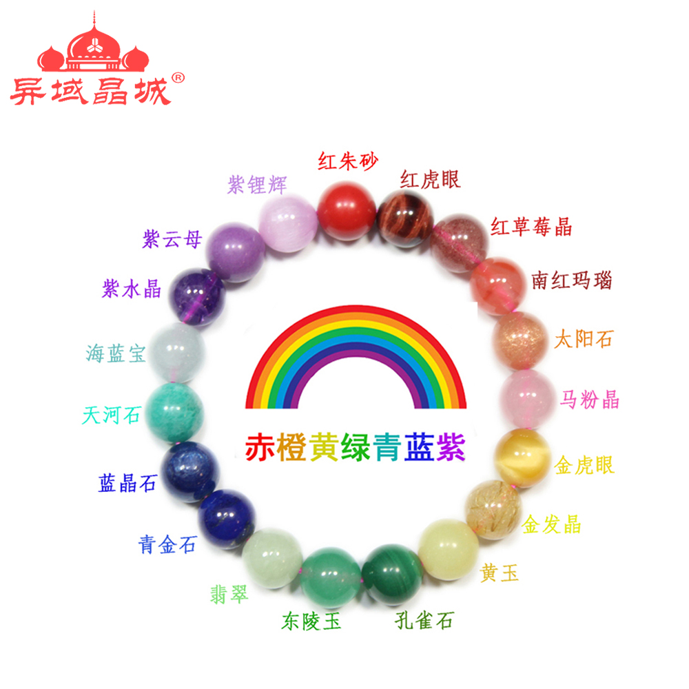异域晶城女天然水晶多宝原创彩色