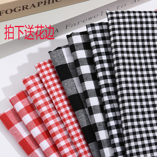 布料棉布格子花布面料纯棉衬衫连衣裙面料桌布手工窗帘清仓处理