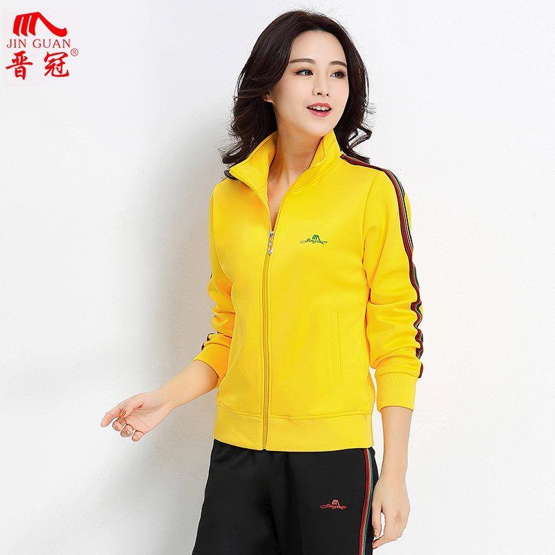 晋冠2025新款春秋南韩丝运动服上衣女外套茄克加肥加大码胖mm秋装