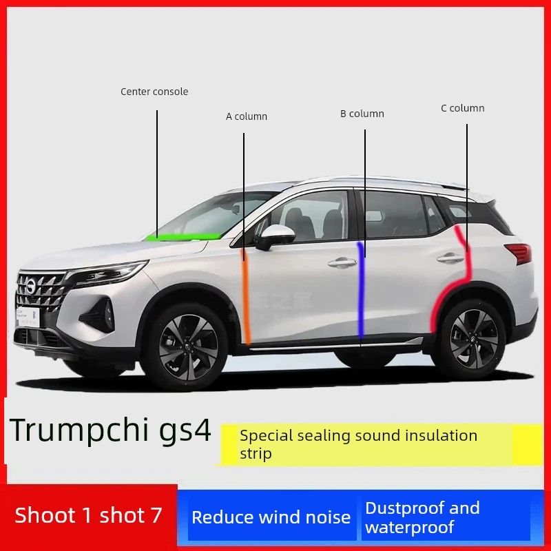广汽传祺GS4专用汽车A柱B柱C柱中控台密封条车门隔音防尘降噪用品