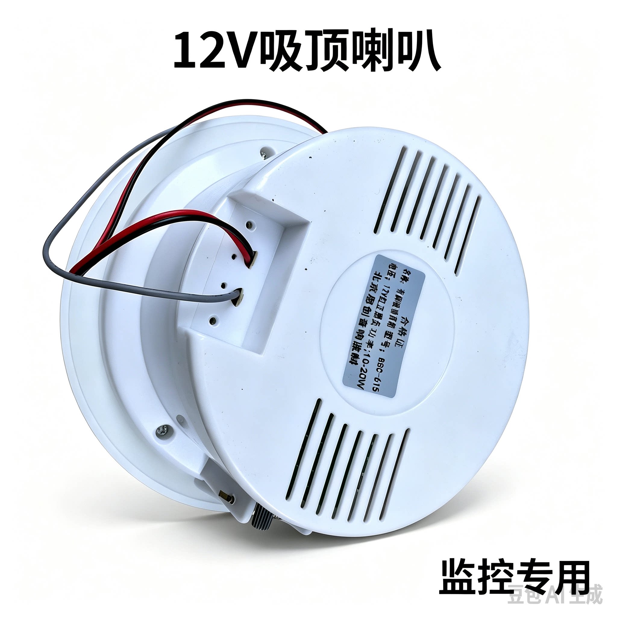 12ｖ有源吸顶喇叭监控专用10Ｗ有源音箱监控喊话喇叭顶装音响有源