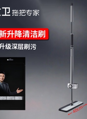 大卫大号40CM升级P20五层刮污平拖自带升降清洁刷2布