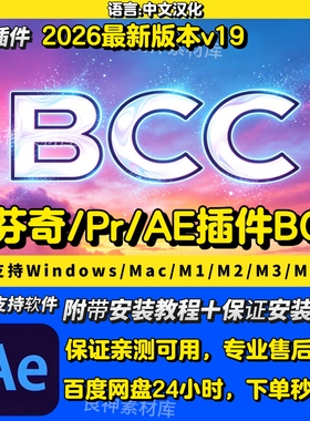 达芬奇/Pr/AE插件BCC  2026最新版本v19版本BCC插件一键安装