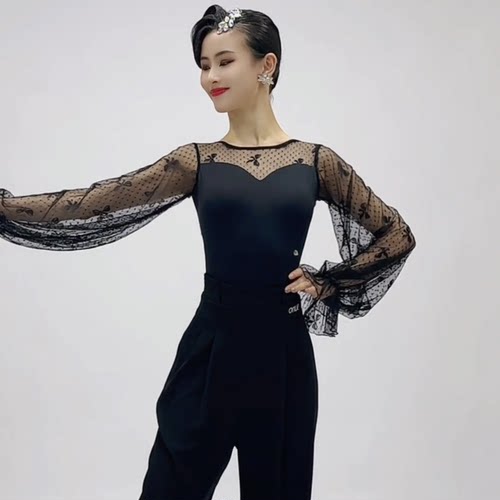 懒猫onue高端定制【MM00086】摩登舞服上衣 国标舞衣训练服艺考服