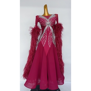 懒猫onue高端定制摩登舞赛服 专业华尔兹连衣裙国标舞裙 MM506