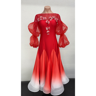 国标舞演出服艺考服舞裙 摩登舞连衣裙 懒猫onue定制舞服 MM629